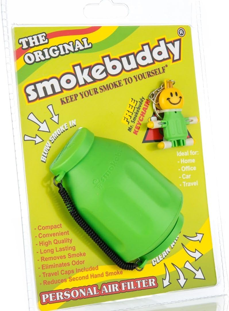 Smoke Buddy Personal Air Purifier Cleaner Filter Removes Odor - Lime Green