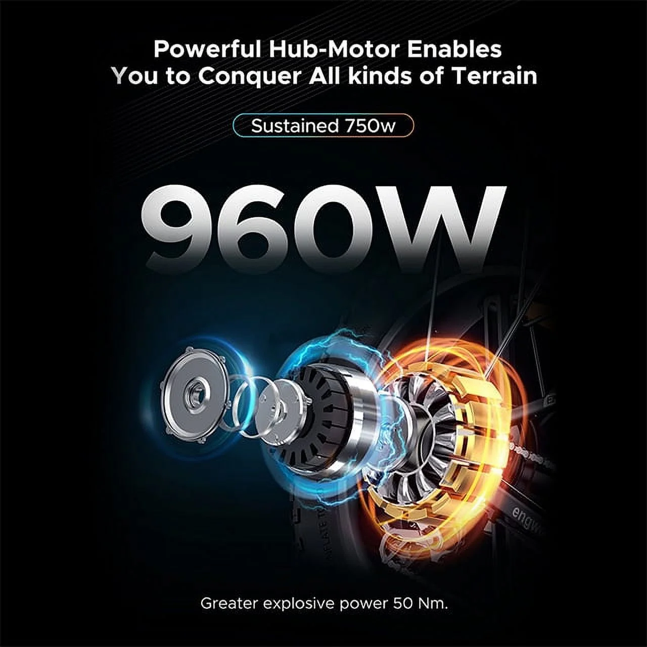 Engwe EP-2 Pro 750W Motor Folding Electric Bike for Adults,48V 13A Removable Battery,Black