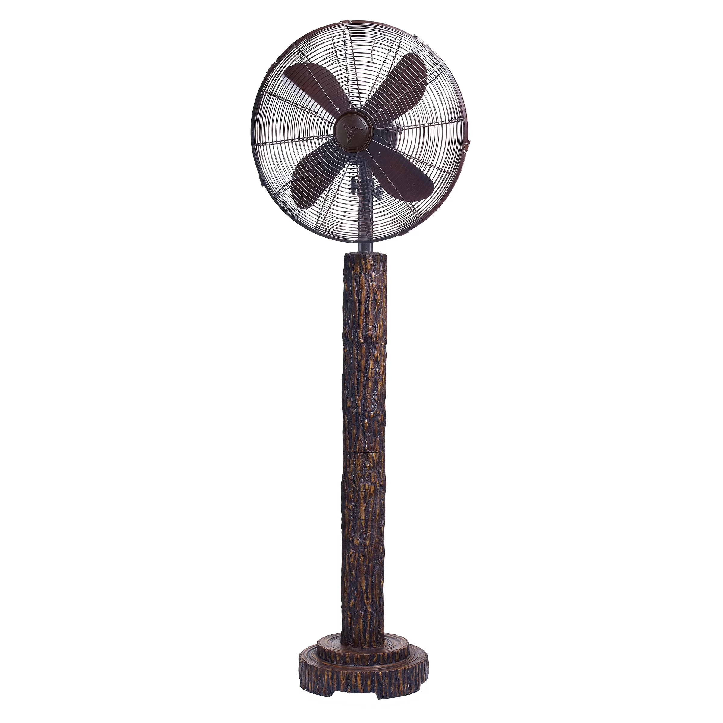 DecoBREEZE Pedestal Fan Adjustable Height 3-Speed Oscillating Fan, 16-Inch, Fir Bark