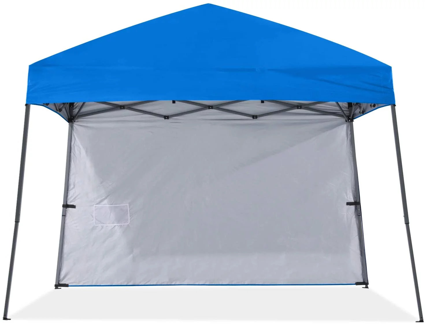 ABCCANOPY 10ft x 10ft Base/8ft x 8ft Top Outdoor Pop Up Slanted Leg Canopy Tent with Sidewall,Blue