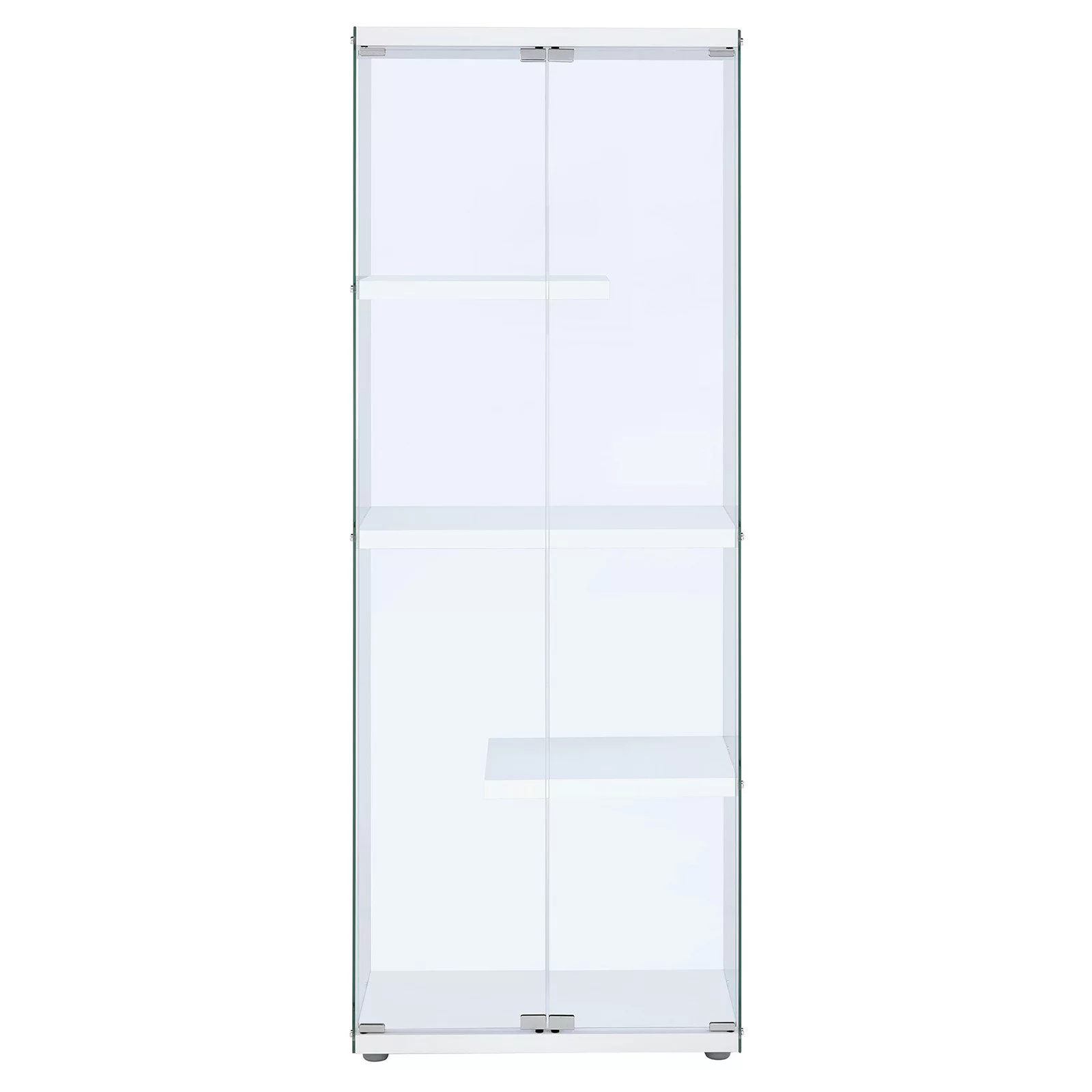 Picket House Furnishings Maxwell Tempered Glass Display Cabinet in Clear