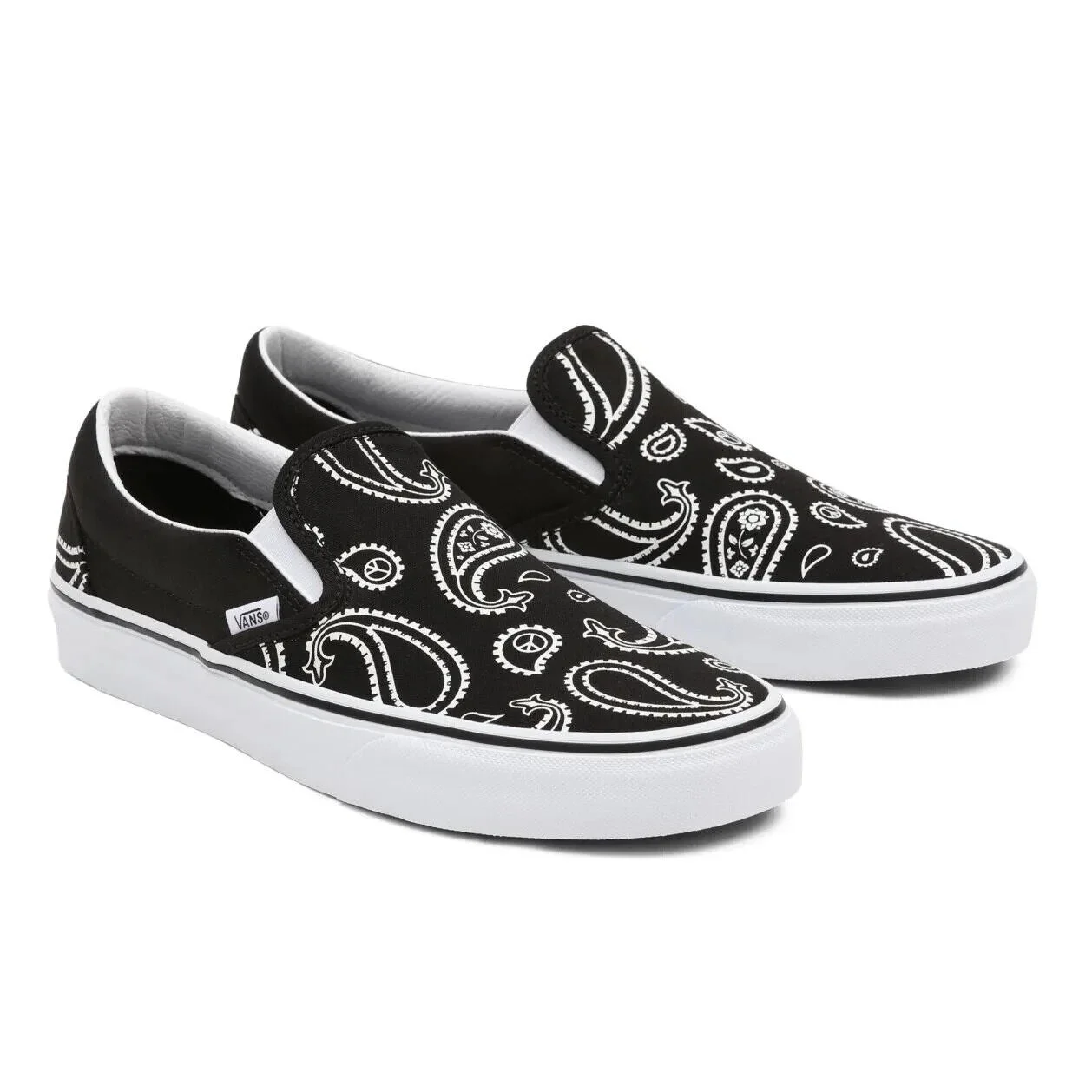 Vans Peace Paisley Classic VN0A5JMHB0E Men's Black Slip-on Shoes Size 8.5 PB255