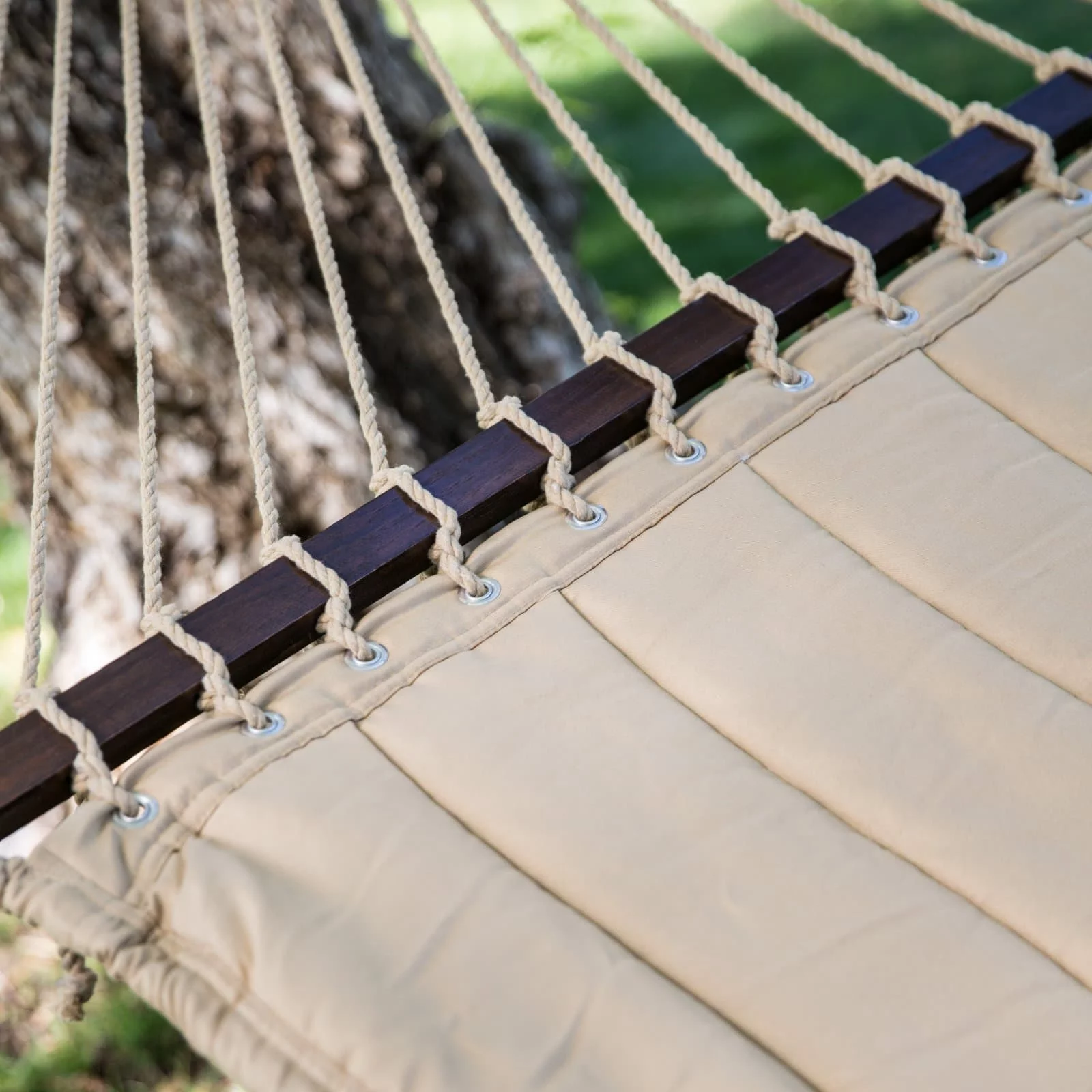 Coral Coast Taupe Brown Quilted Double Hammock, Product Assembled Size 13 ft L x 4.5 ft W