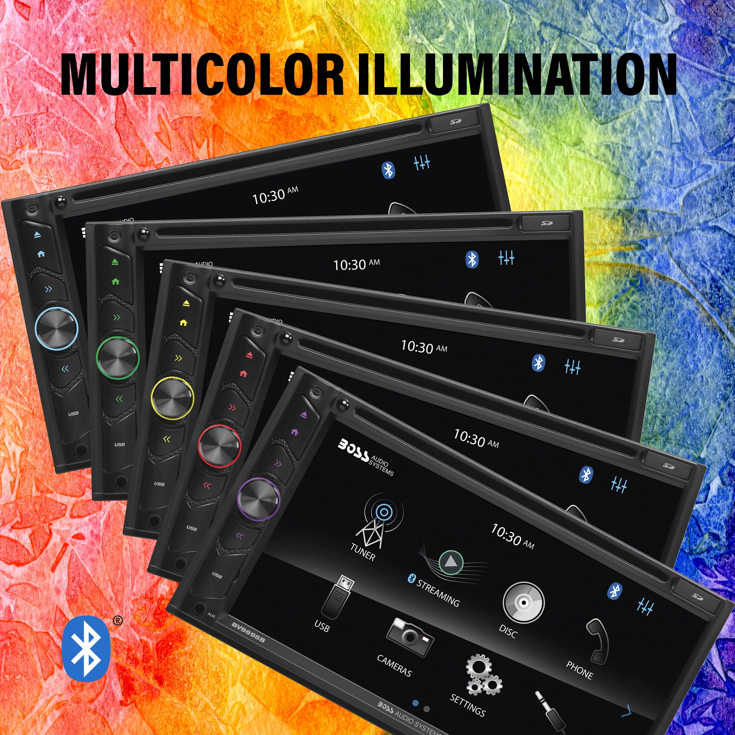 BOSS Audio Systems BVB9695RC Car Audio Stereo System - 6.95 Inch Double Din, Touchscreen, Bluetooth Audio and Calling Head Unit, SD, CD Player, A-Link (Screen Mirroring), Radio Receiver, Backup Camera