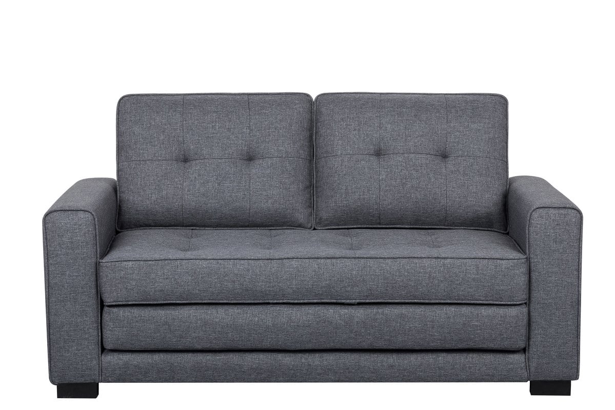US Pride Furniture Franco Convertible Sleeper Loveseat, Dark Gray
