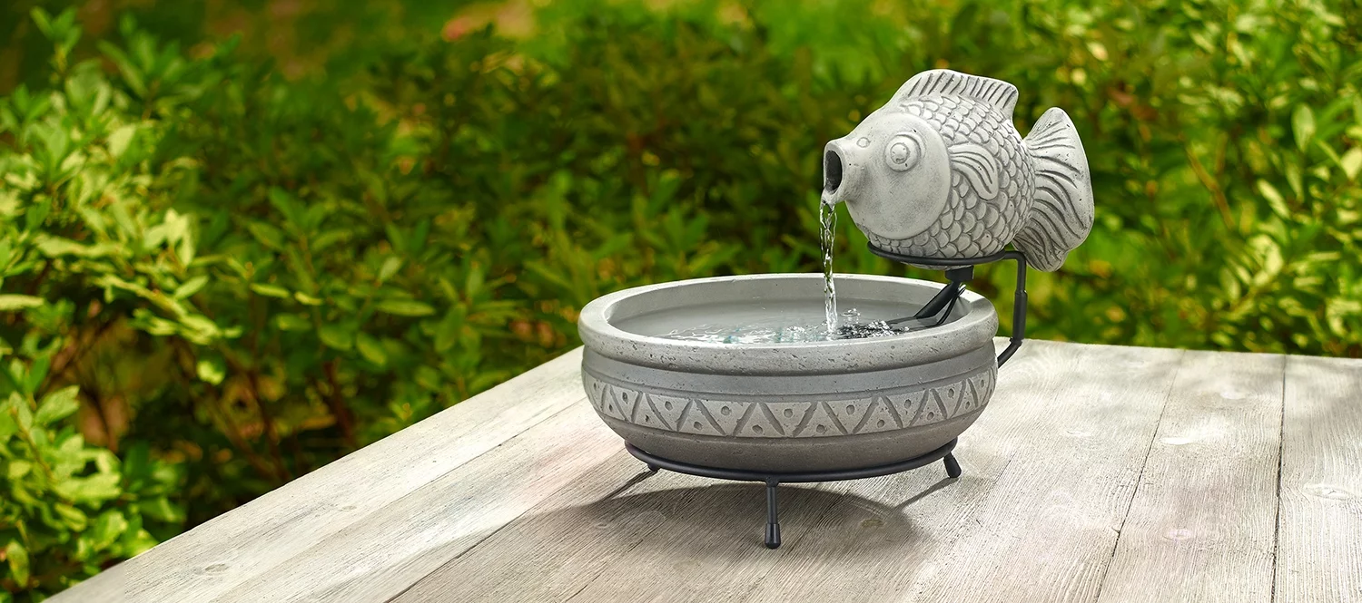 Smart Solar Marin Solar Fish Fountain