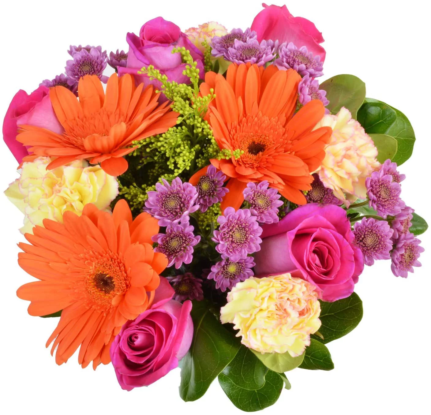 Arabella Fields of World Bouquet of Fresh Cut Flowers with a Free Glass Vase