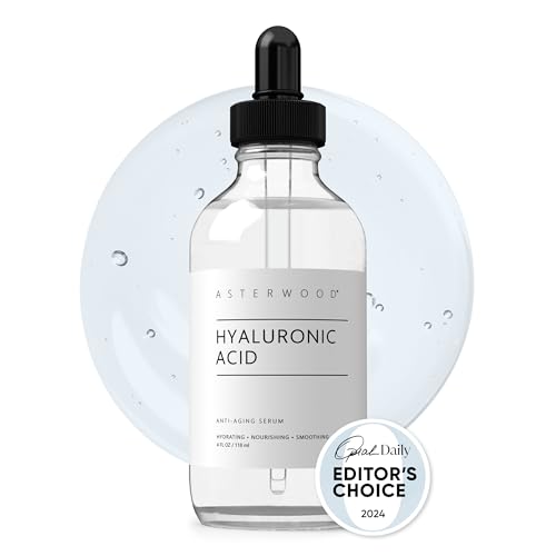 Asterwood Pure Hyaluronic Acid Serum for Face - Plumping, Anti-Aging & Hydrating - Fragrance-Free, Pairs Well with Vitamin C Face Serum & Hylunaric Acid Moisturizer, 237 ml/8 oz