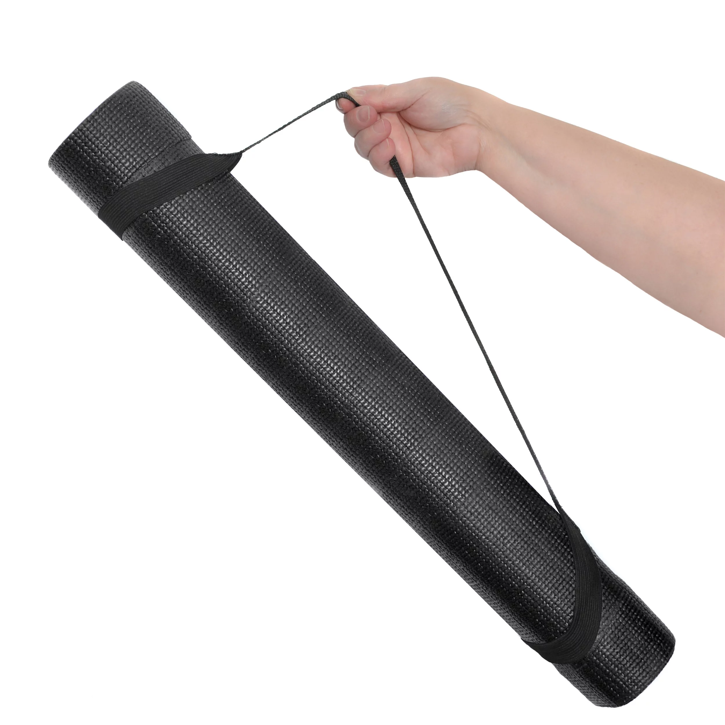 Upward Fit 10 Pack Bulk Yoga Mats with Carrying Straps, 68 x 24 Inches, 4mm Thick, Black