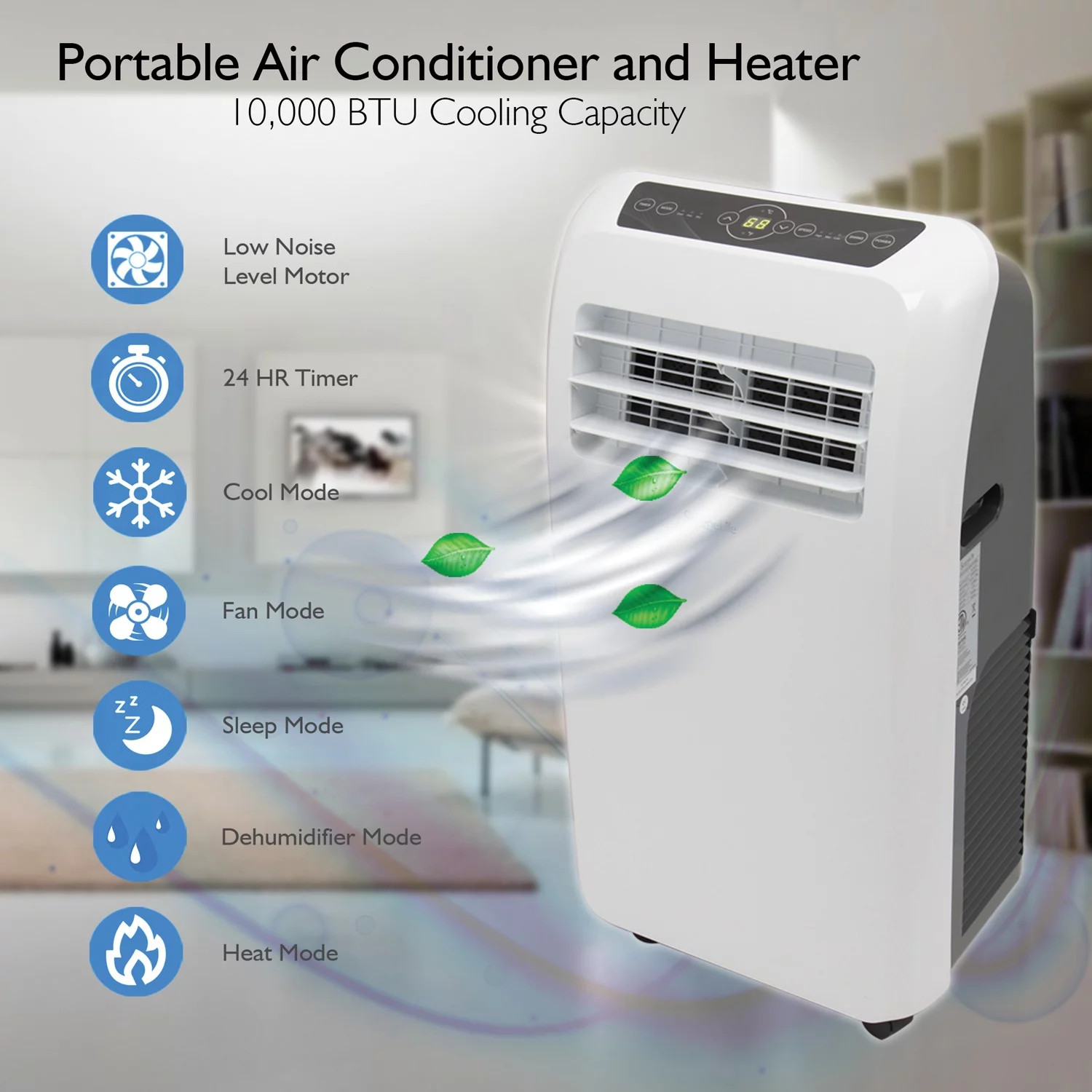 SereneLife SLACHT108 Portable Room Air Conditioner And Heater (10,000 BTU)