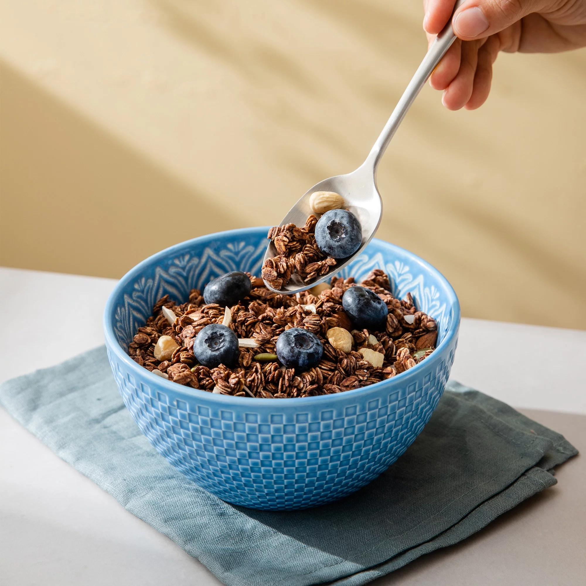 DOWAN Mandala Oriental Mosaic Ceramic Dinner Plates Dinnerware Set Service for 1,Solid Grains Feel Non-slip Luxury Gift Sets for Kitchen Dinning