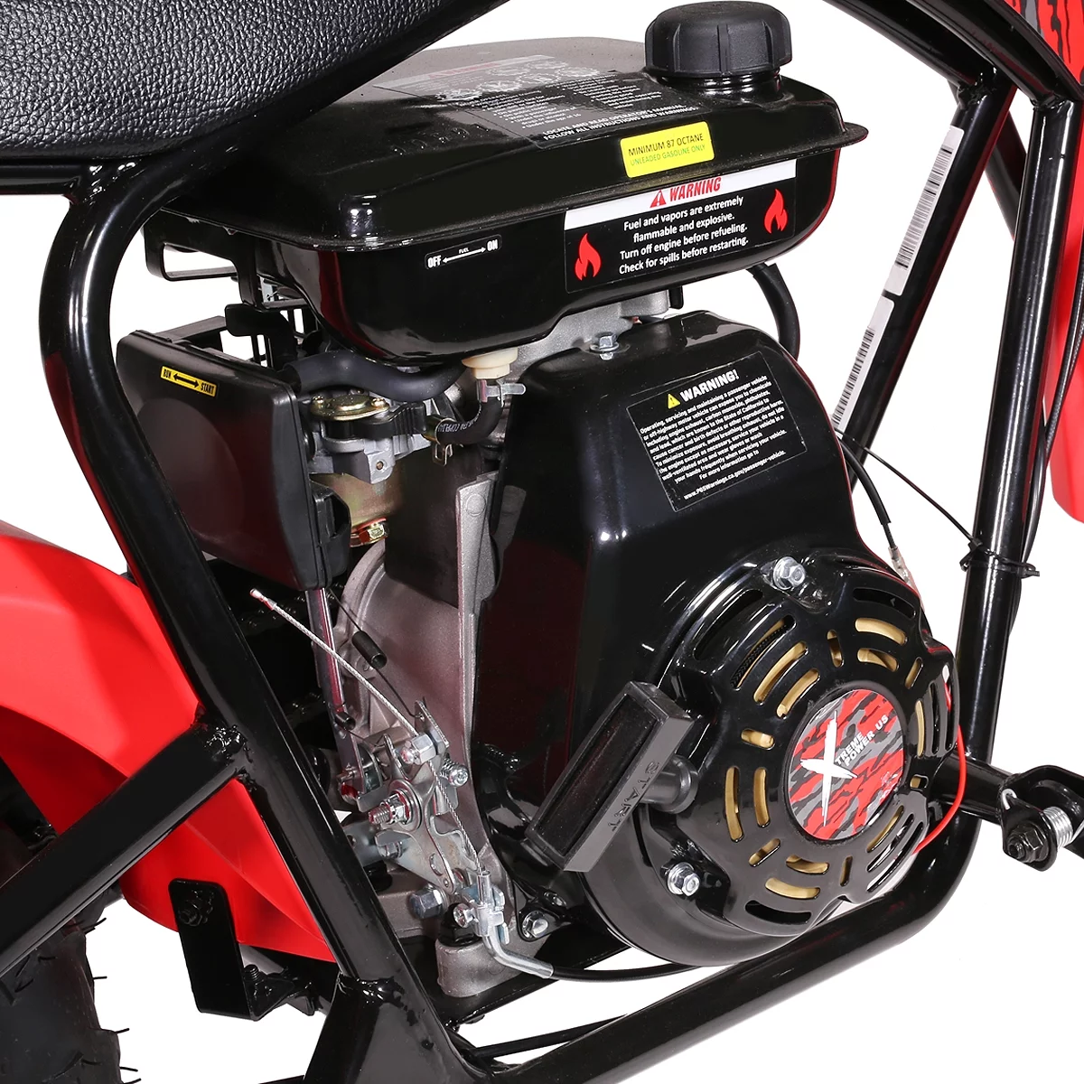 XtremepowerUS Pro Series 99cc Mini Bike Gas Powered Pocket Rocket Motorcycle for Adults Red/Black