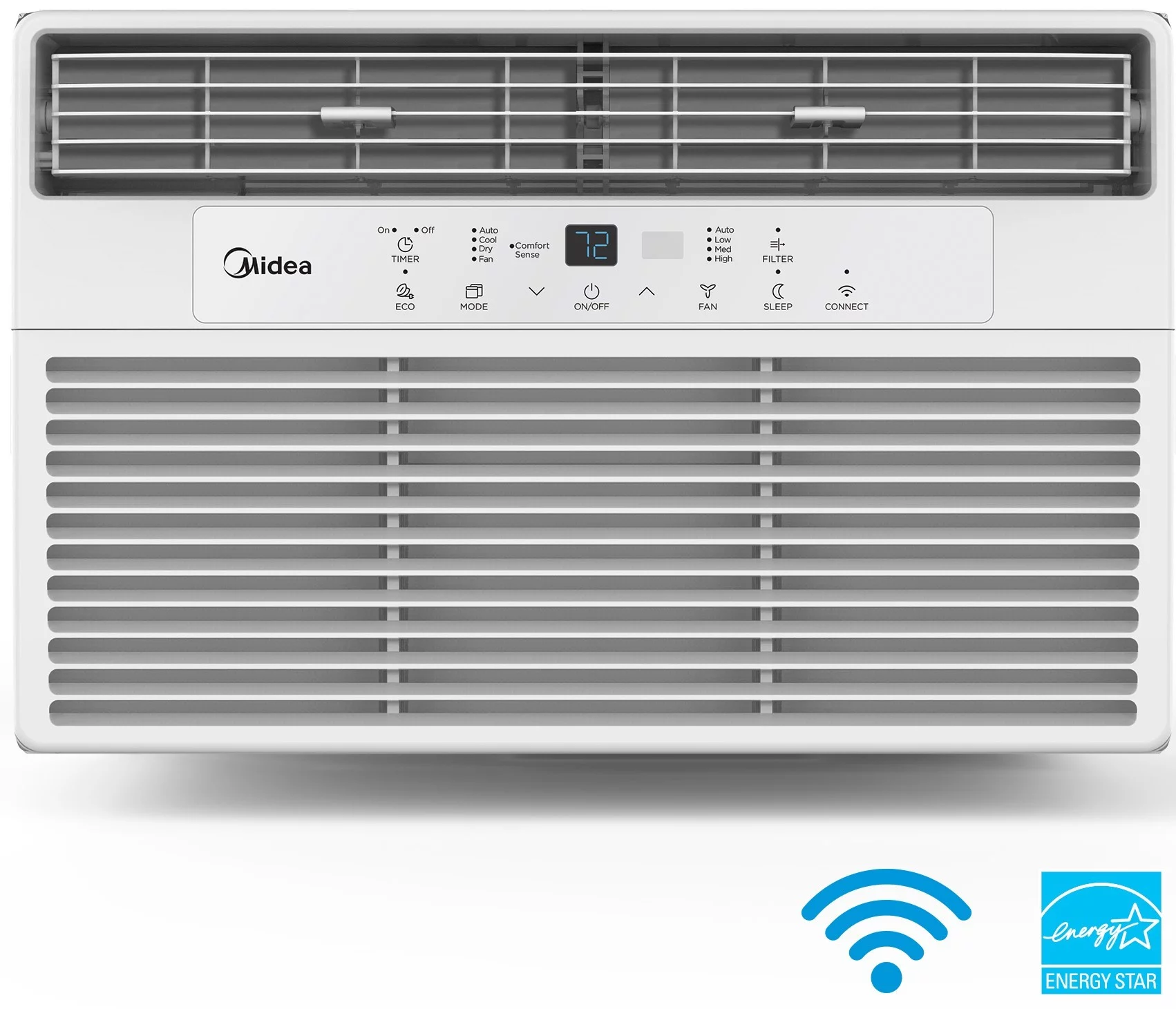 Midea 12,000 BTU 115V Smart Window Air Conditioner with ComfortSense Remote, Cools up to 550 Sq. Ft., White, MAW12S1WWT