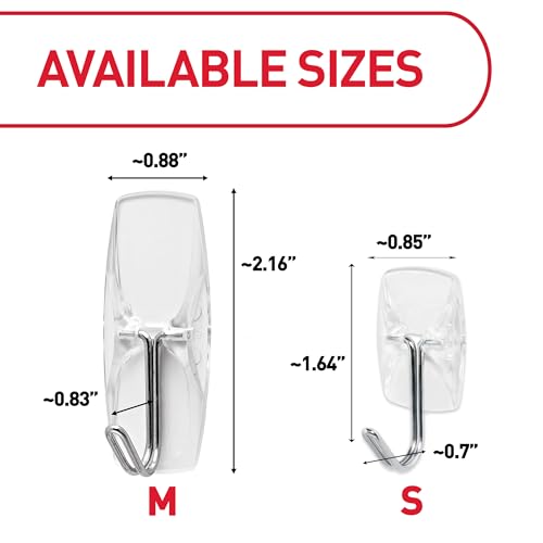 Command Small Clear Wire Toggle Hooks, 10 Hooks and 12 Command Strips, Damage Free Hanging Wall Hooks with Adhesive Strips, Adhesive Hooks for Hanging Christmas Decorations, Holds up to 0.5 lb