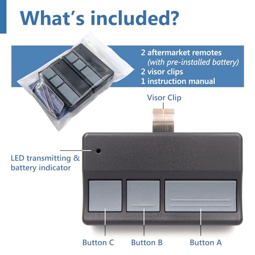 Solidremote 371LM 373LM 971LM 973LM, for Chamberlain, LiftMaster Garage Door Opener Remote, Universal Garage Door Opener Remote