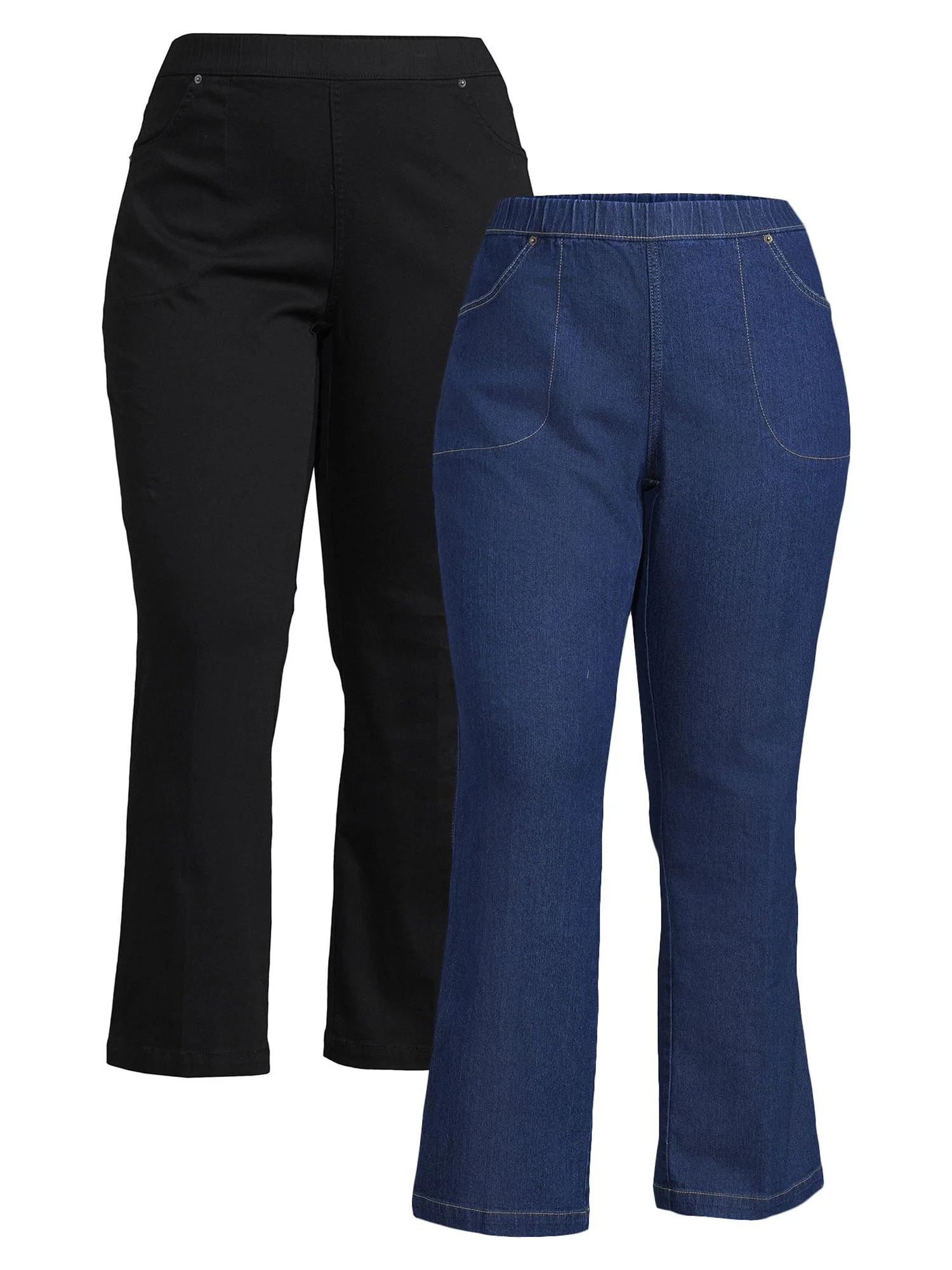 Just My Size Women's Plus Size 4 Pocket Stretch Bootcut Jeans, 2-Pack