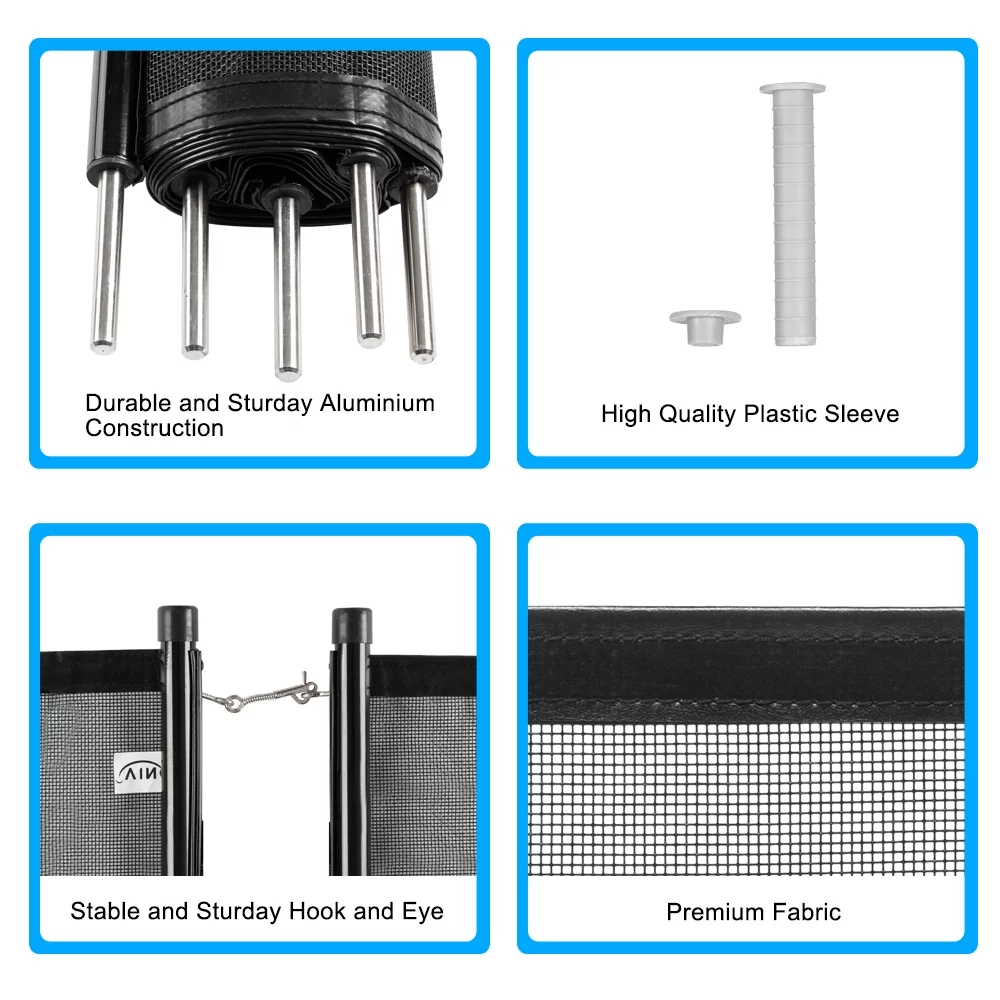 VINGLI 5 ft x 48 ft Swimming Pool Fence in Ground Pool Safety Fencing, Black