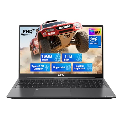NIMO 15.6 IPS-FHD-Laptop, Intel Pentium 4 Cores N100 8GB RAM 128GB SSD Backlit Keyboard Fingerprint (Beat to i3-1115G4 Up to 3.4GHz) Computer for Student-Home WiFi 6 BT5.2 Win 11