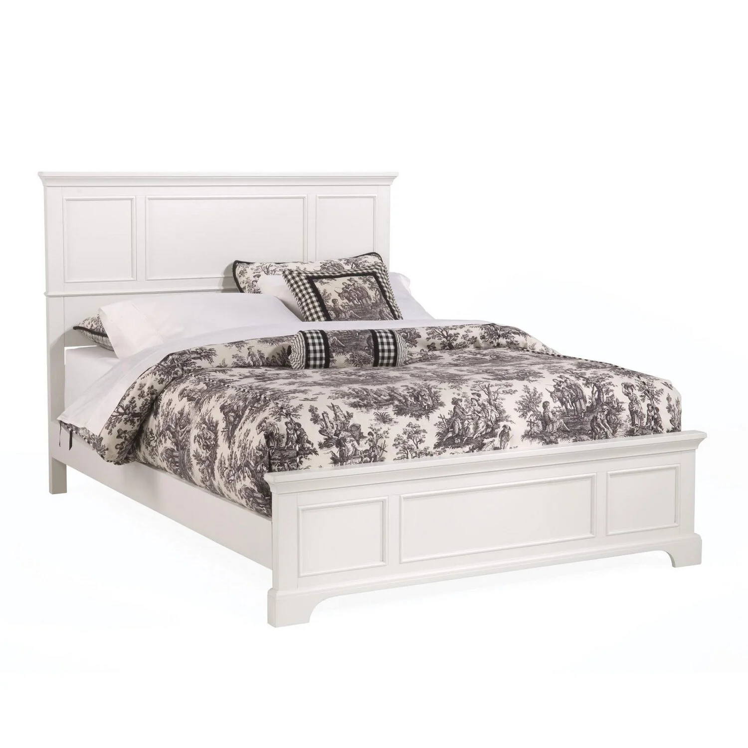 Homestock Rustic RefinementOff White Wood Queen Bed