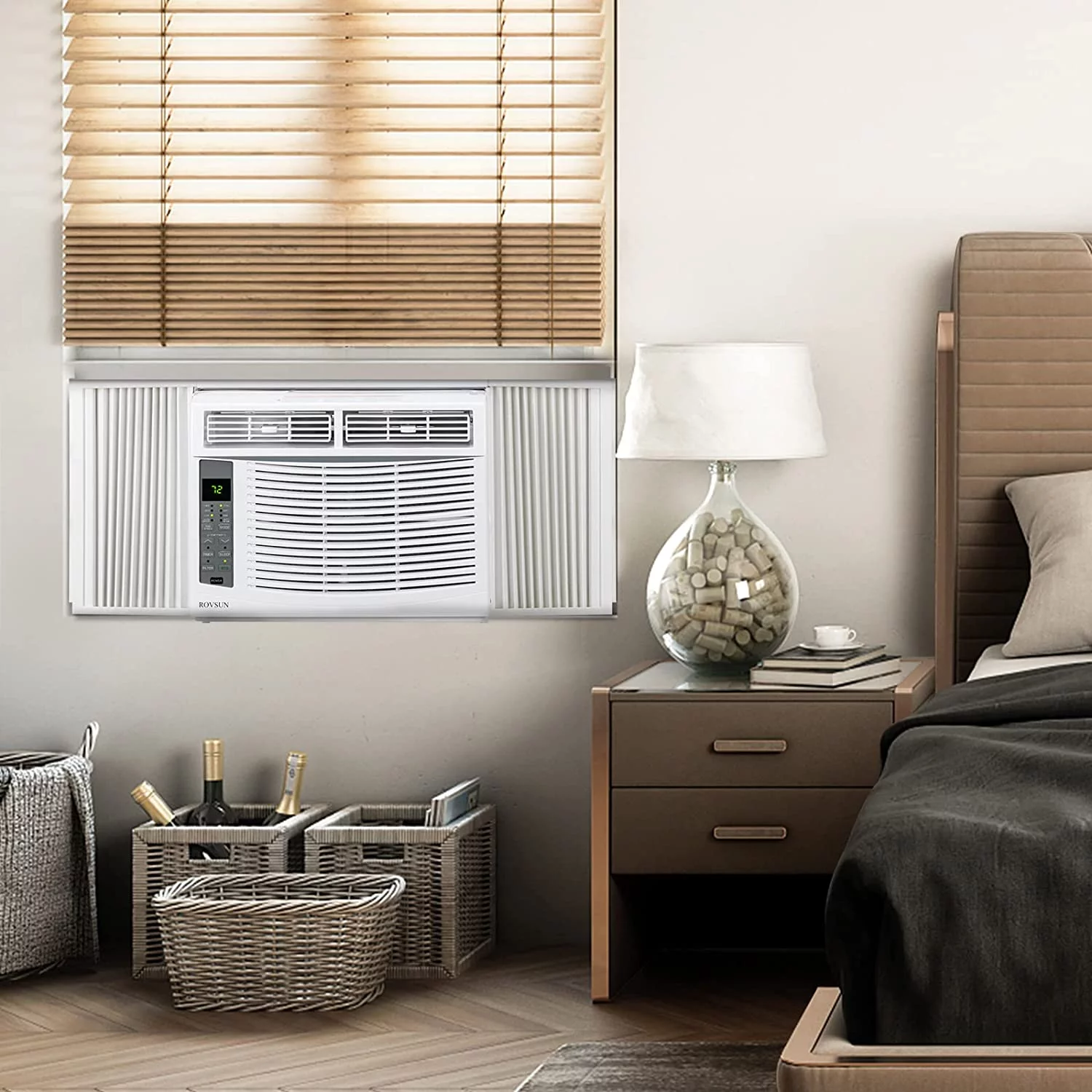 ROVSUN Wifi Enabled 6000 BTU Window Air Conditioner, 115V/60Hz Window AC Unit with Remote & APP Control, Cooling Rooms up to 250 Sq. Ft, Easy Install Kit Included, White