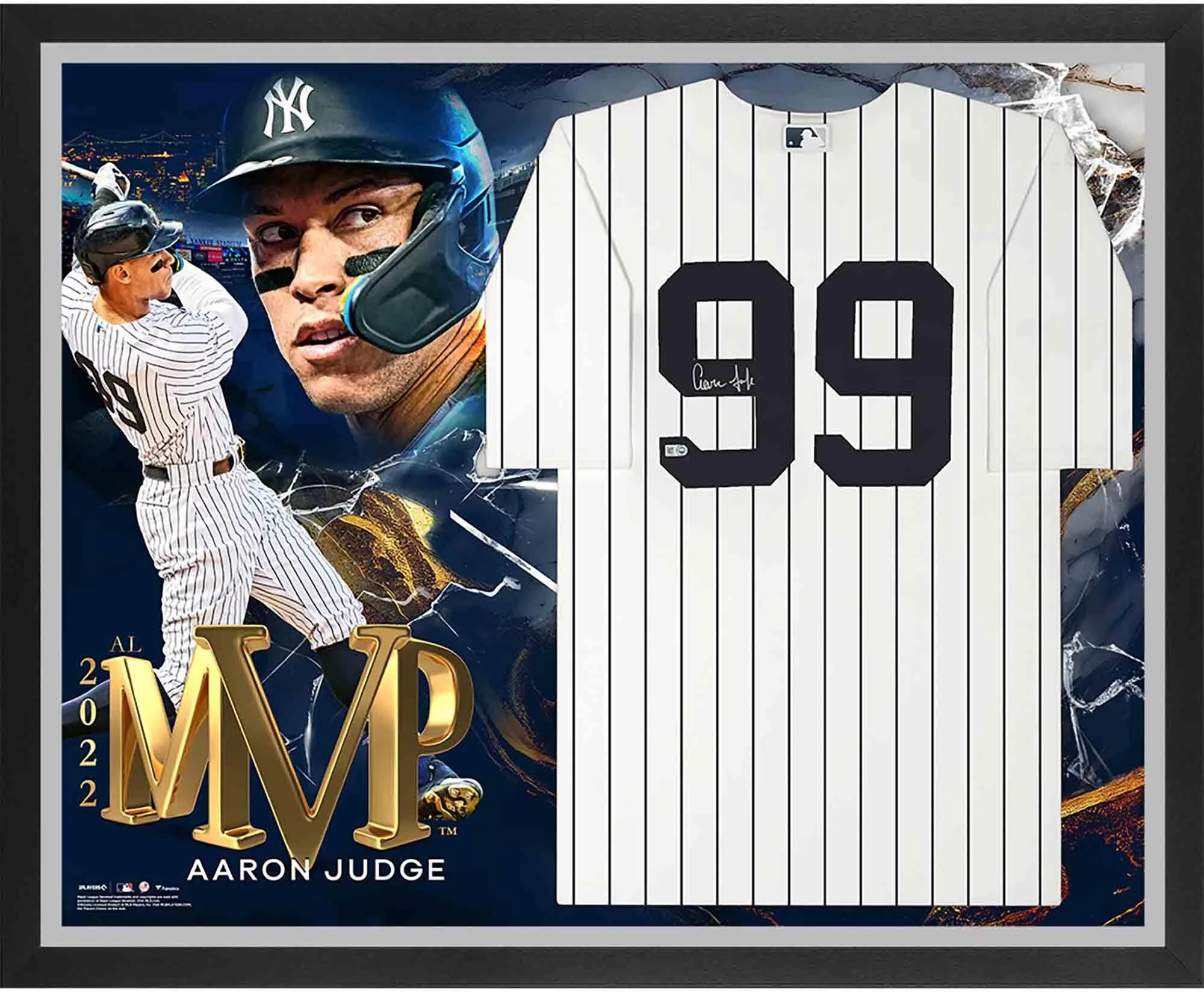 Aaron Judge New York Yankees Framed Autographed 2022 AL MVP White Replica Jersey Collage - Fanatics Authentic Certified