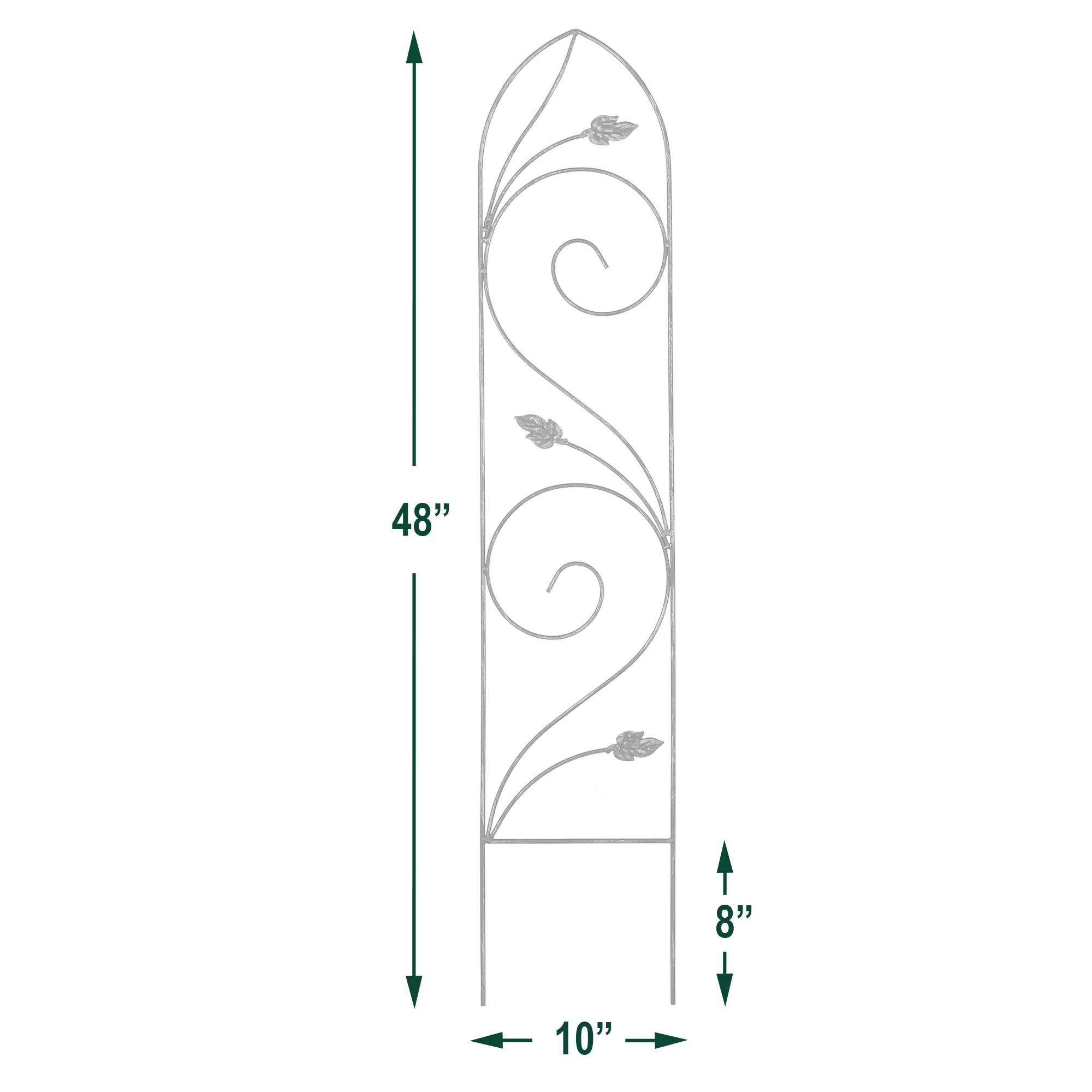 Arcadia Garden Products Autumn Leaf Metal Arched Trellis