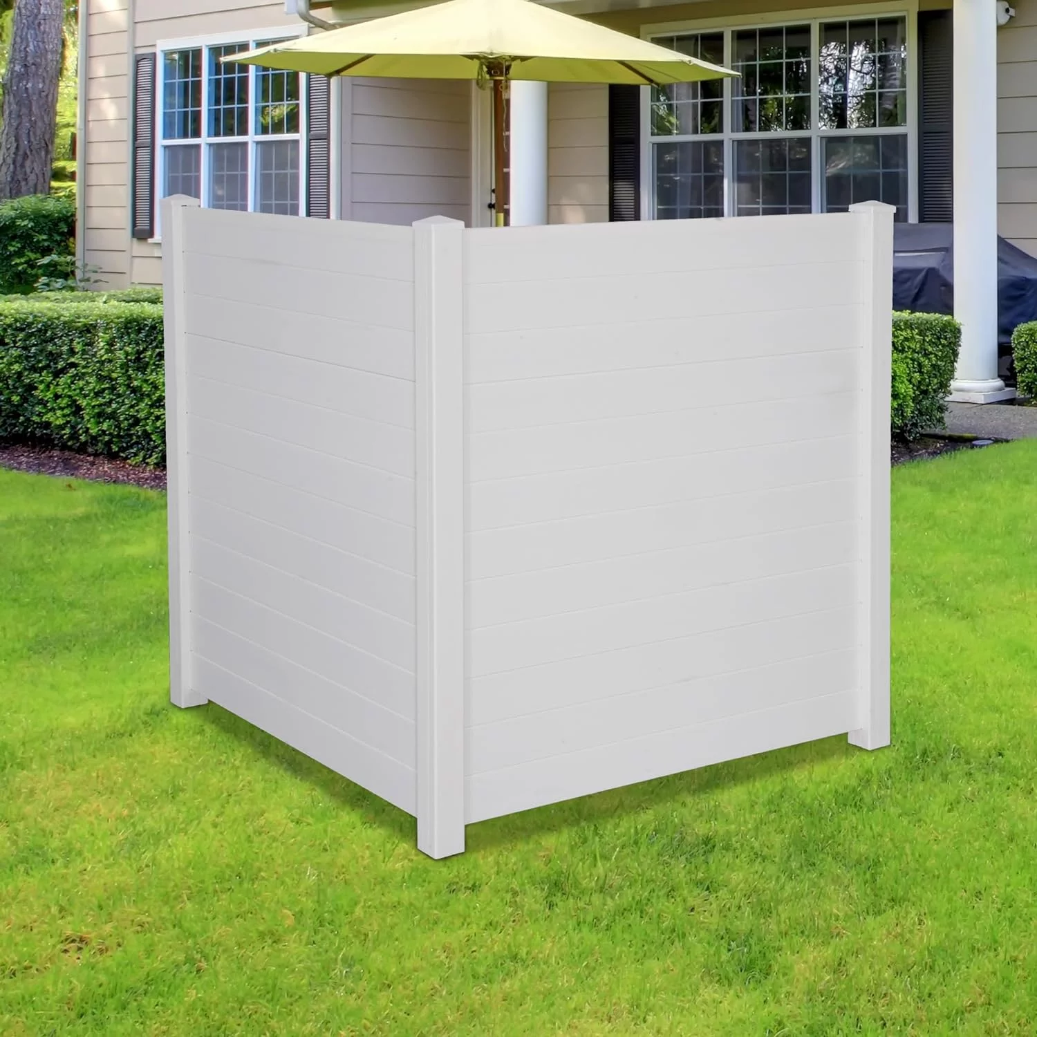 Outdoor Privacy Screen, Vinyl Privacy Fence Panels for Outside Units, Garden, Air Conditioner Enclosure, Pool Equipment, Trash Can, Privacy Screen Kit, 48