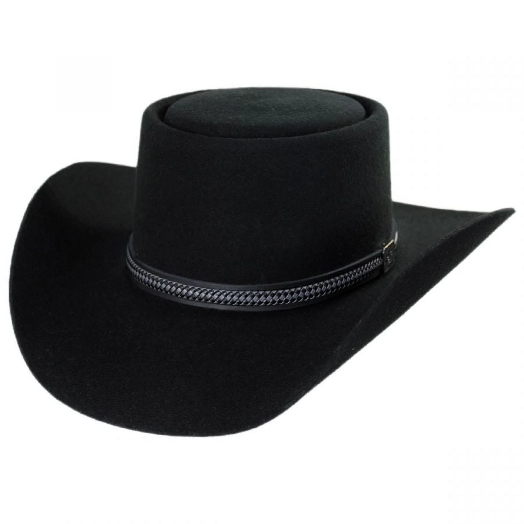 John Wayne Chinook Wool Felt Gambler Hat - 6.875 - Black