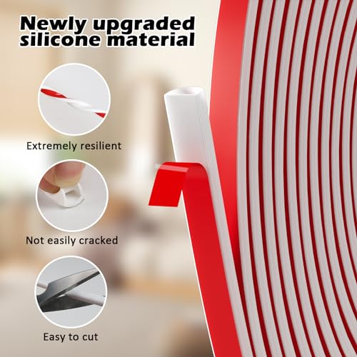 20FT Weather Stripping Door Seal Self Adhesive Door Weather Stripping Weather Strip Silicone D Shaped Door Seal Strip for Door Frame/Window Seal (20FT Black 3/8