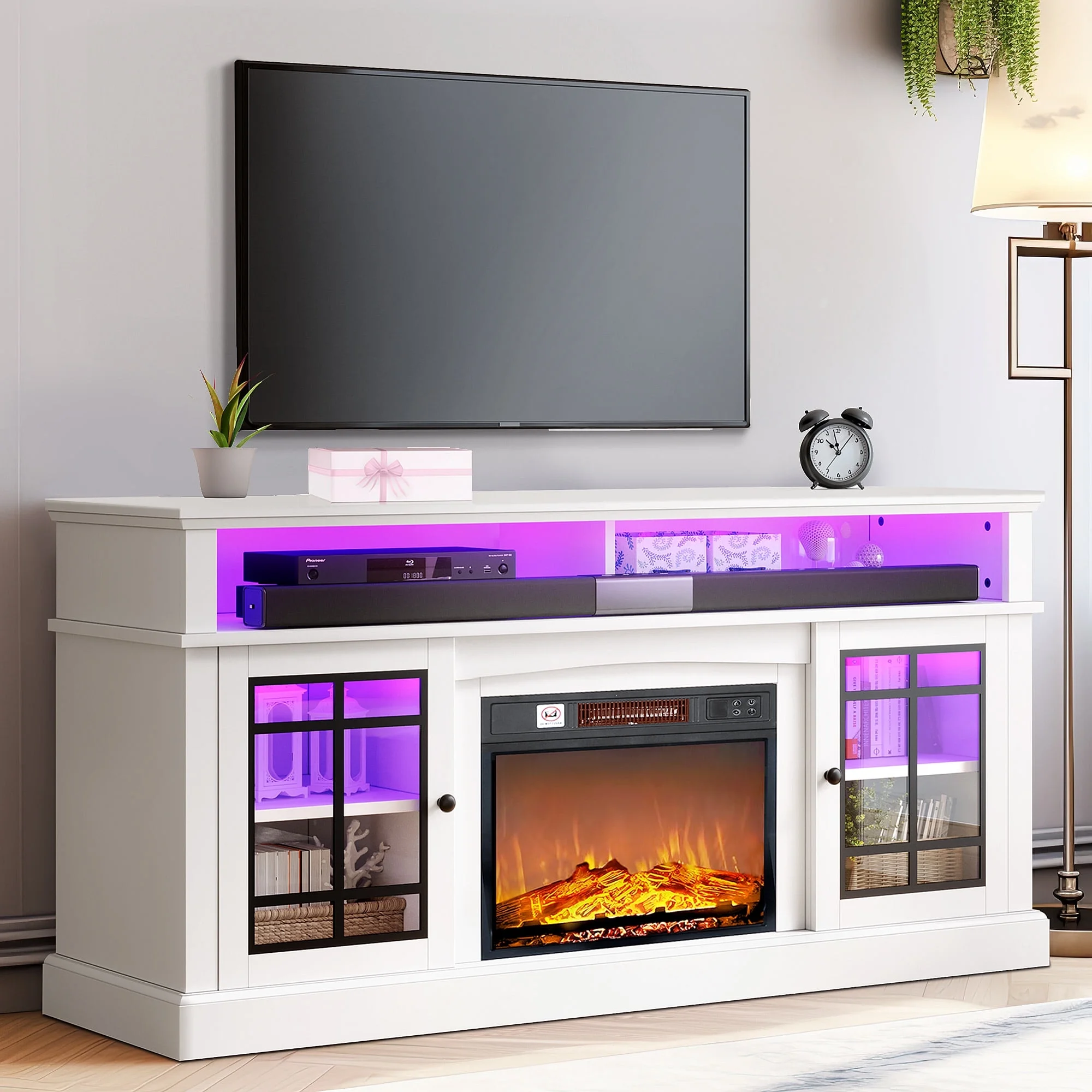 Dextrus LED Fireplace TV Stand for TVs up to 70