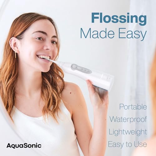 AquaSonic Water Flosser - Cordless Rechargeable Water Flossers for Teeth Cleaning - Waterproof Aqua Flosser, Portable Oral Irrigator for Dental Cleaning with 5 Jet Tips – Braces Home Travel