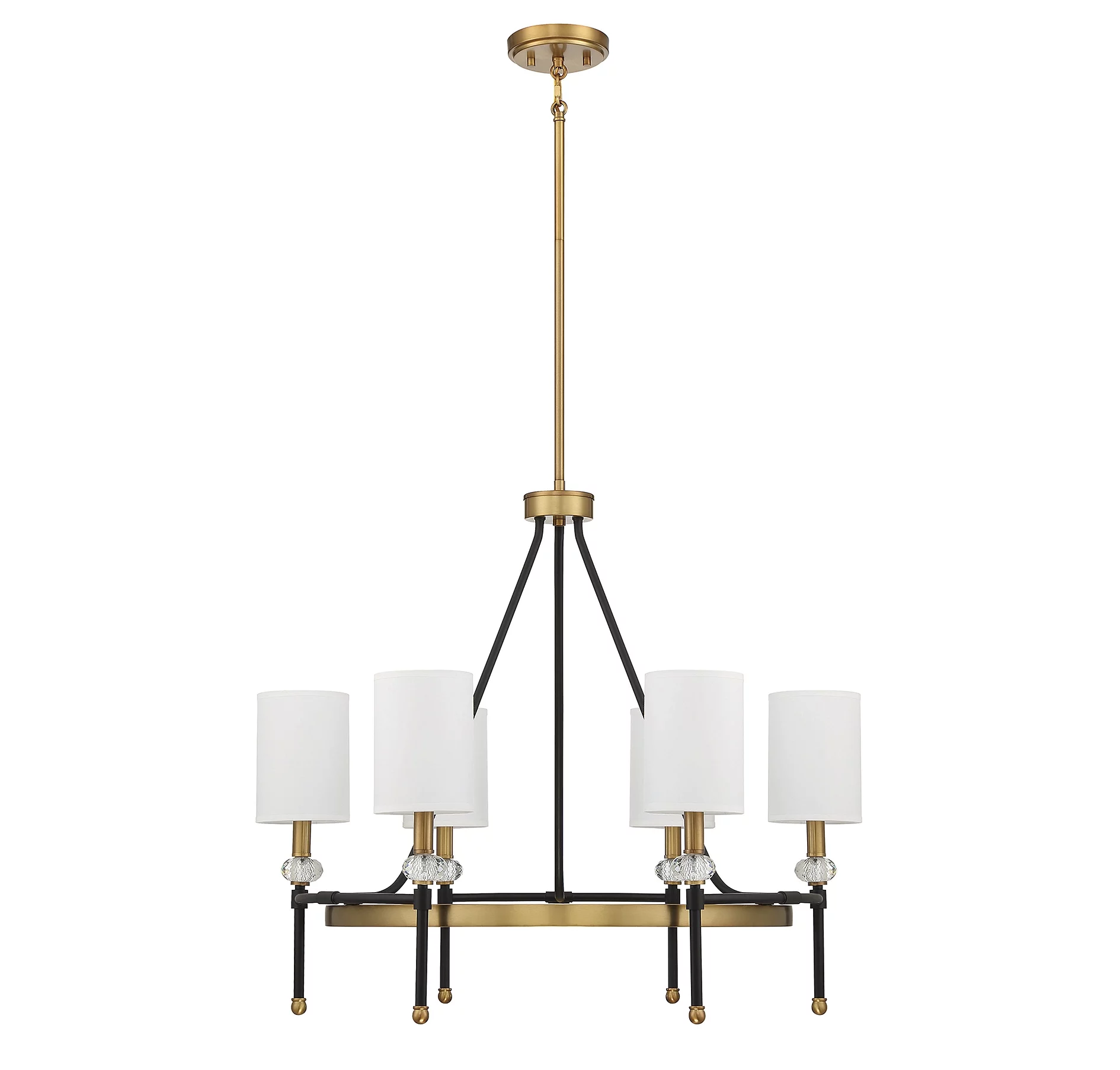 Savoy House 1-1893-6-143 Tivoli 6 Light Chandelier in Matte Black with Warm Brass Accents (28