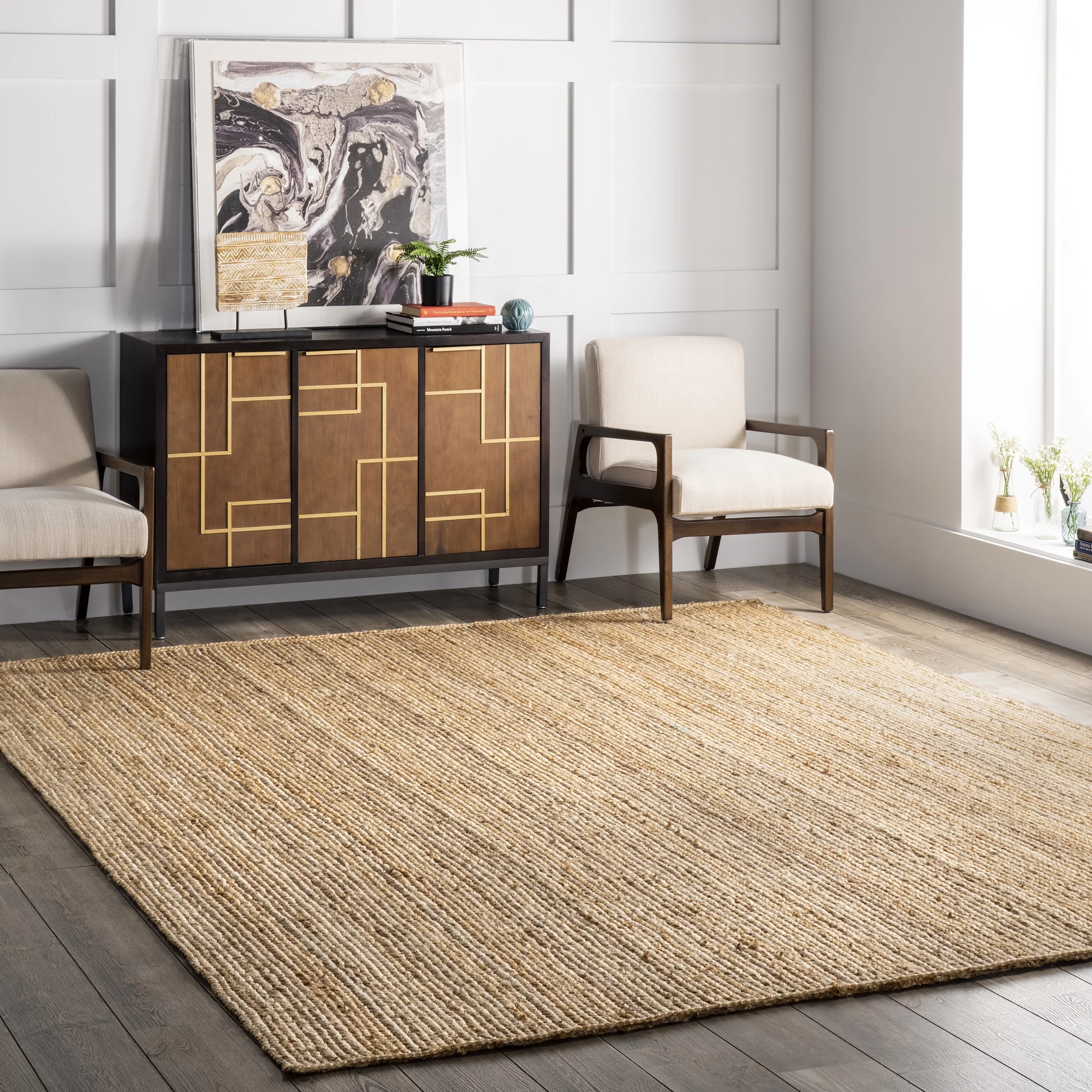 nuLOOM Rigo Hand Woven Farmhouse Jute Accent Rug, 2' 3