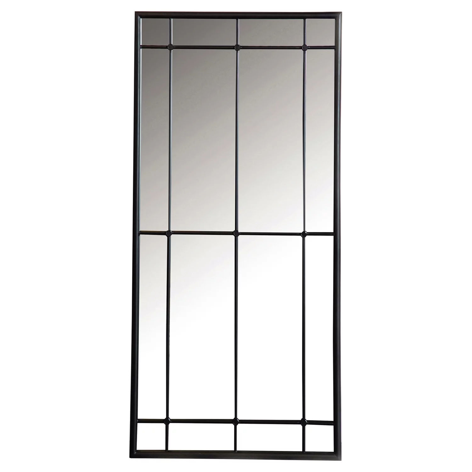 Annetta Rectangular Window Pane Wall Mirror Black