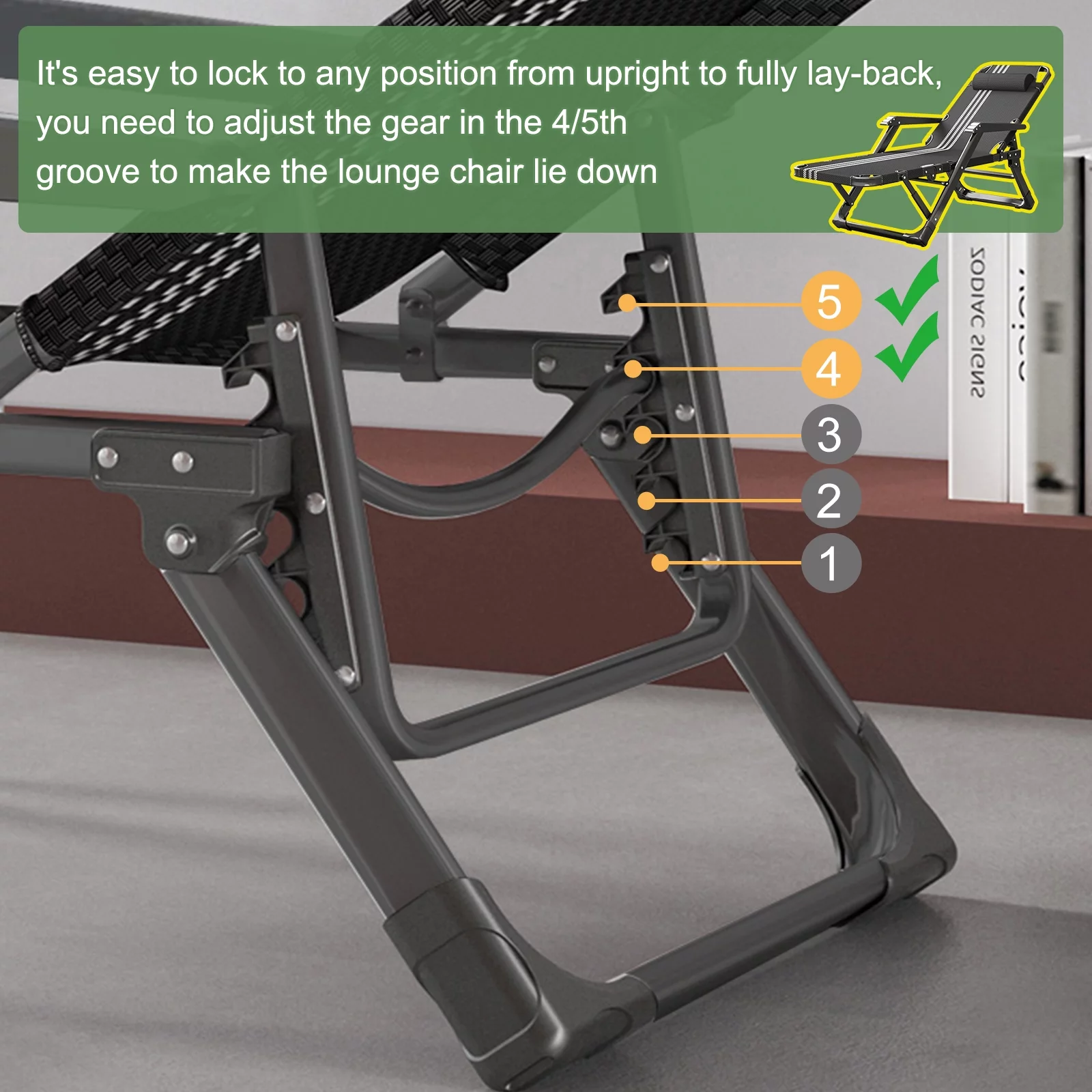 NAIZEA Zero Gravity Chairs, Outdoor Folding Patio Lounge Chair with Mat,Tray,Pillow