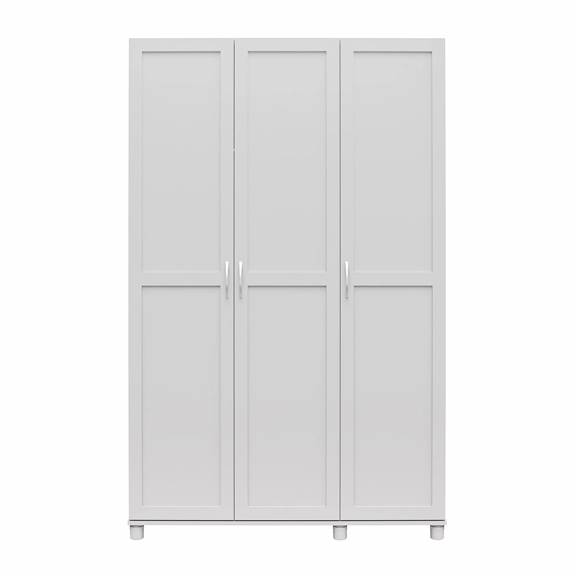 RealRooms Basin Framed 3 Door Wardrobe, Dove Gray