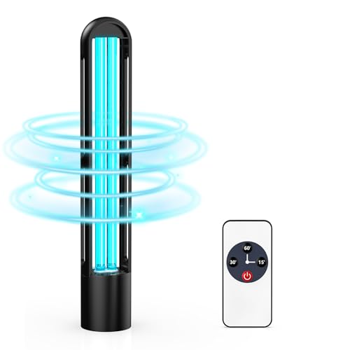 UV Light Sanitizer, Ultraviolet Lamp with Remote Control for Bed Bugs and Dust Mites, Home Disinfection Device UV Lamp for Home, Room & Kitchen, Ultraviolet Light with 3 Speed Timings