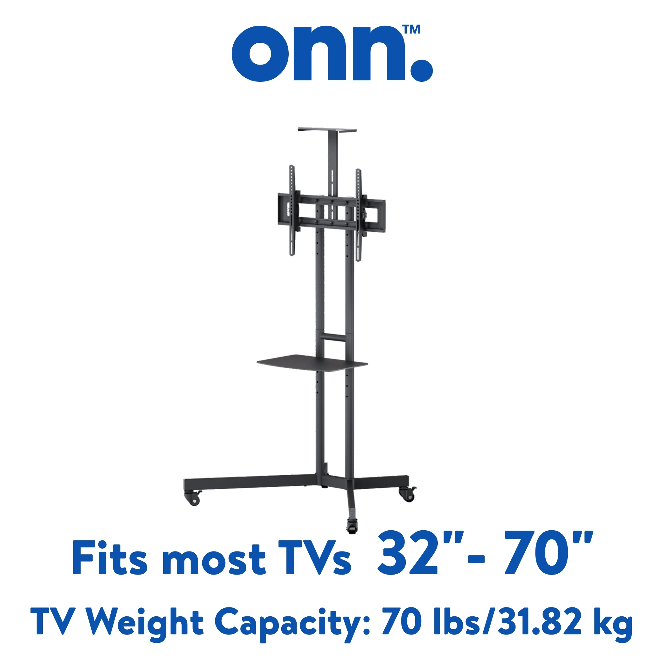 onn. Rolling Floor TV Stand, 32