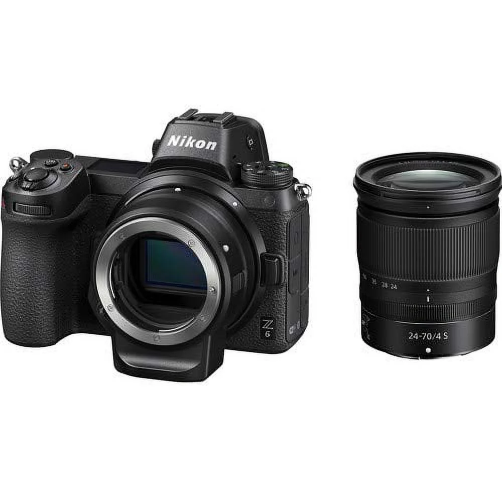 Nikon Z 6 Mirrorless FX-Format Digital Camera with 24-70mm Lens and FTZ Mount Adapter Kit - Bundle64GB Memory Card + EN-EL15 Li-on Battery + External Rapid Charger and MORE- Intl Version