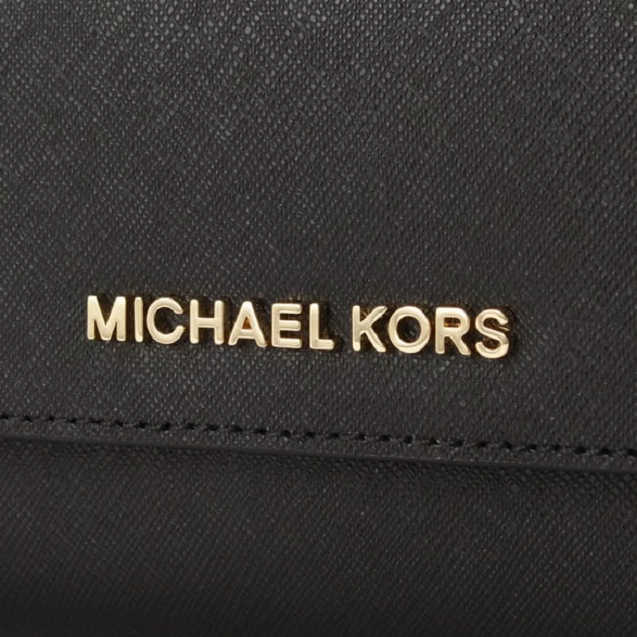 Michael Kors Jet Set Travel Large Trifold Leather Wallet, Black