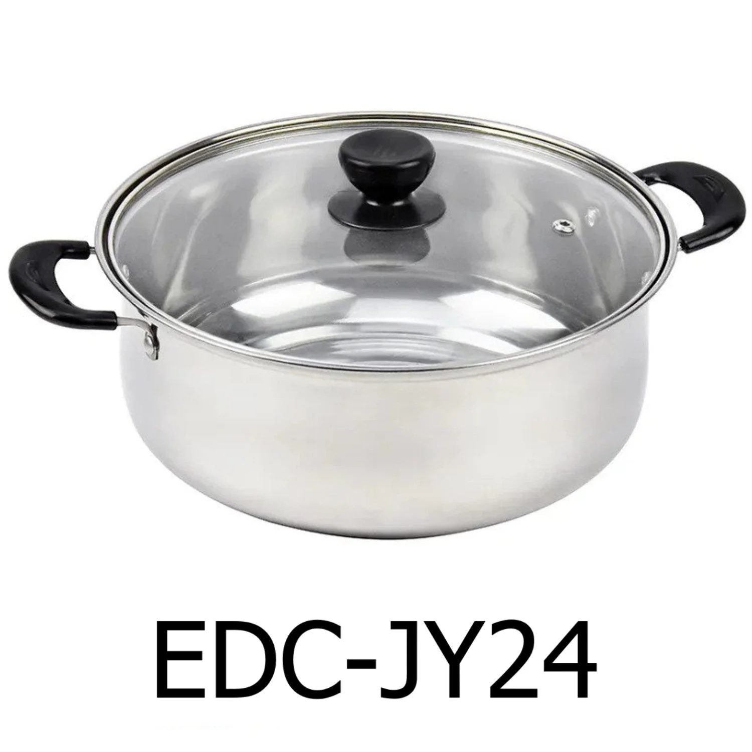 JOYCOOK Sauce Pot with Glass Lid 9.5 inch(24cm) 5.5QT 18/10 Stainless Steel Tri-Ply Bottom