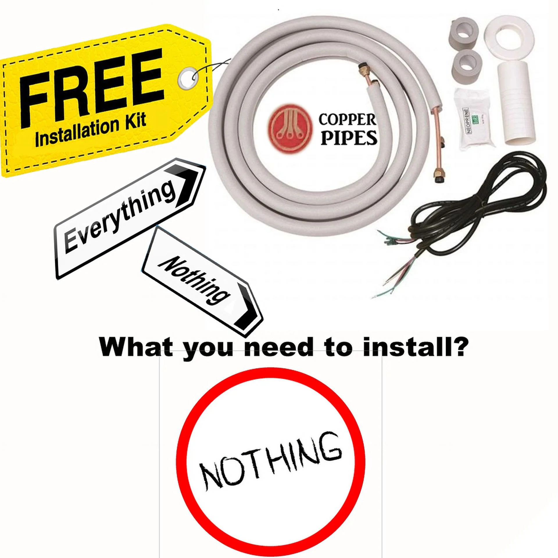 18,000 BTU 22 SEER2 Ductless Mini-Split Inverter+ Air Conditioner Heat Pump System Full Set 220V.