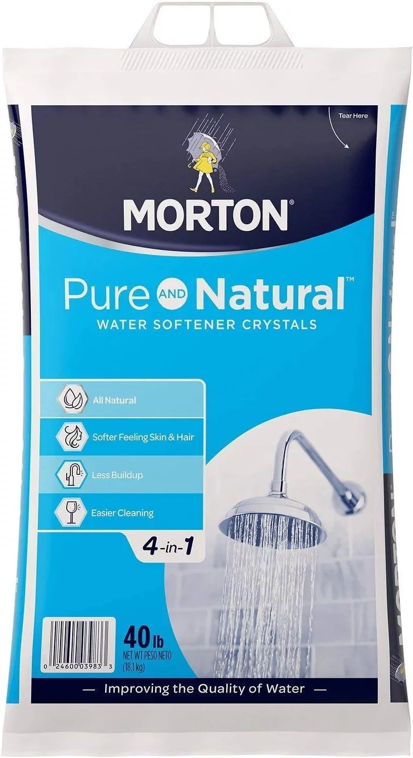 Morton Morton-40E Solar Salt Water Softening Crystals 40 lbs., White, 638 Ounce