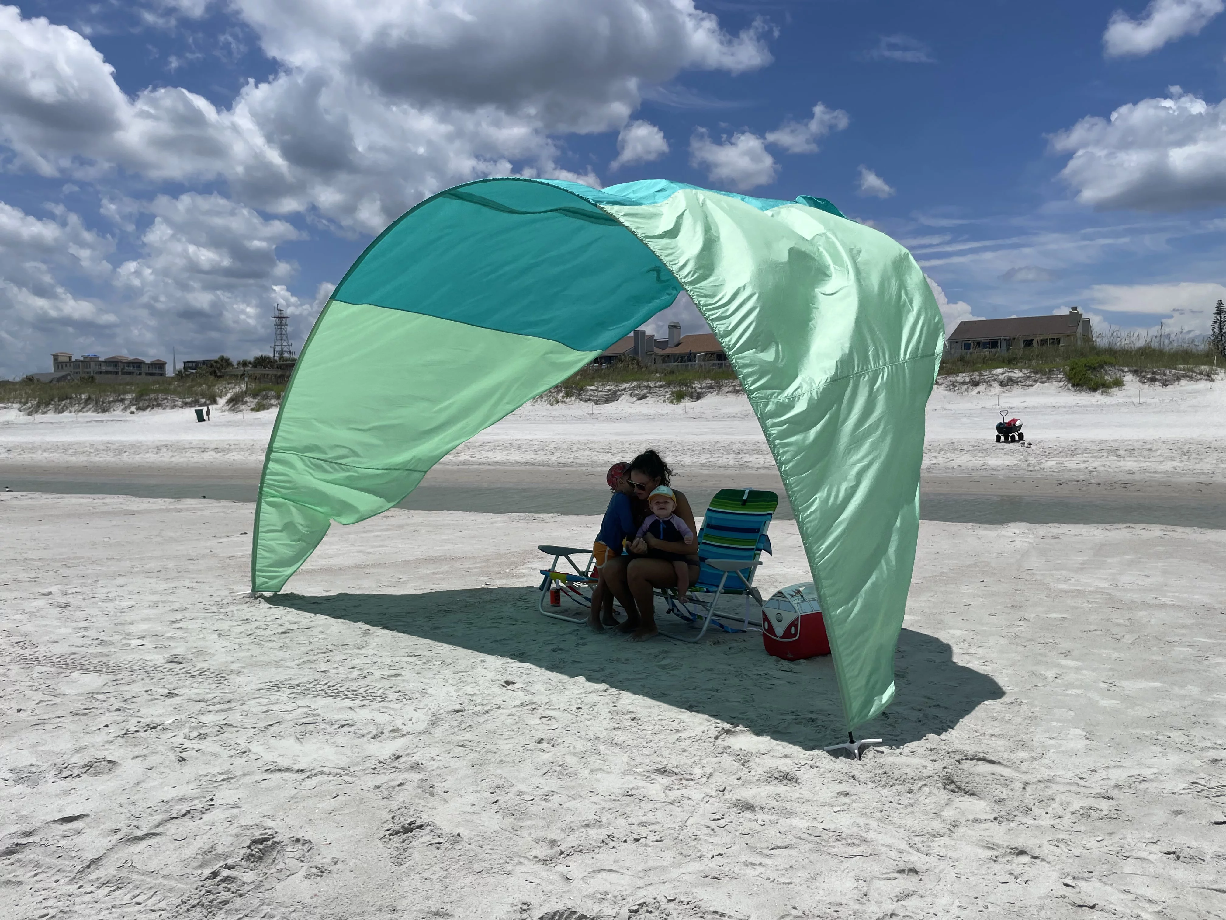 Sunsail Shade Beach Shade Tent - UV 50 Plus Protection - Easy Setup - Shade for 6 Adults - American Crafted - Sea Green