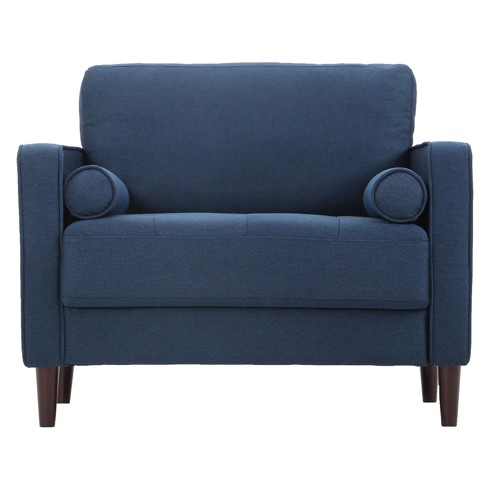 LifeStyle Solutions Jareth King Chair in Navy Blue Fabric Upholstery
