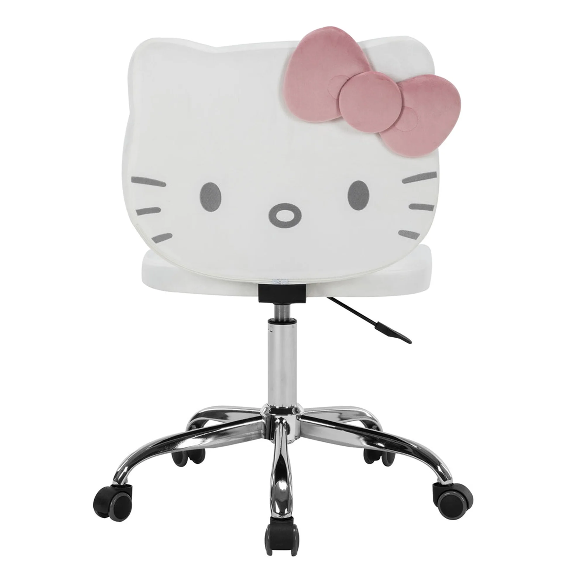 Impressions Vanity Hello Kitty Kawaii Swivel Vanity Chair for Makeup Room with Wheels Rolling Armless Chair (Pink)