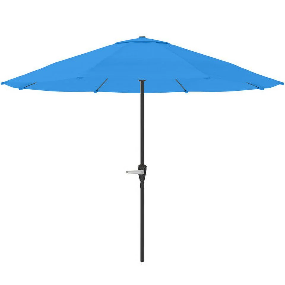 Pure Garden 9FT Outdoor Vented Patio Umbrella with Crank (Brilliant Blue)