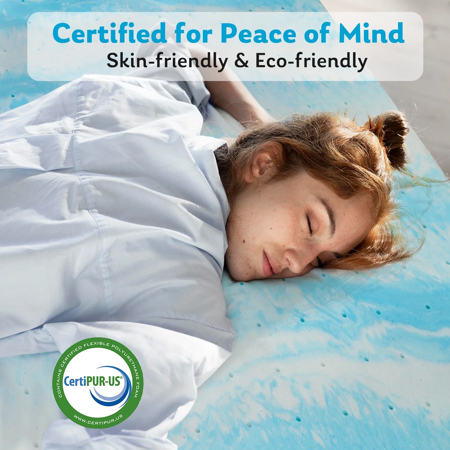 3 inches Queen Size Cooling Gel-infused Memory Foam Mattress Topper for Pressure Relief