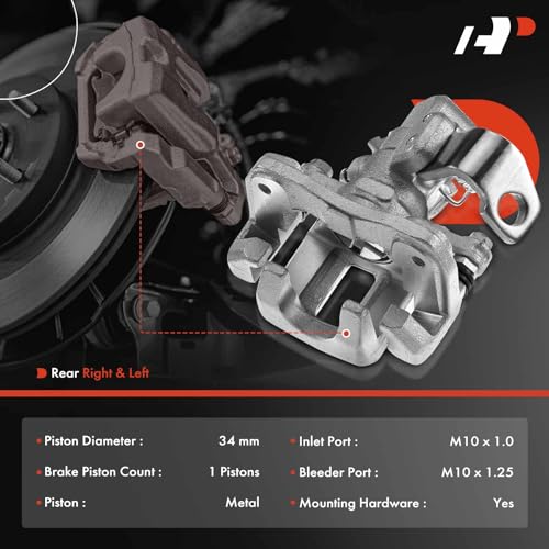 A-Premium Disc Brake Caliper Assembly with Bracket Compatible with Select Honda and Acura Models - Civic 2006-2015, ILX 2013-2018, CSX 2006-2011 - Rear Right Passenger Side