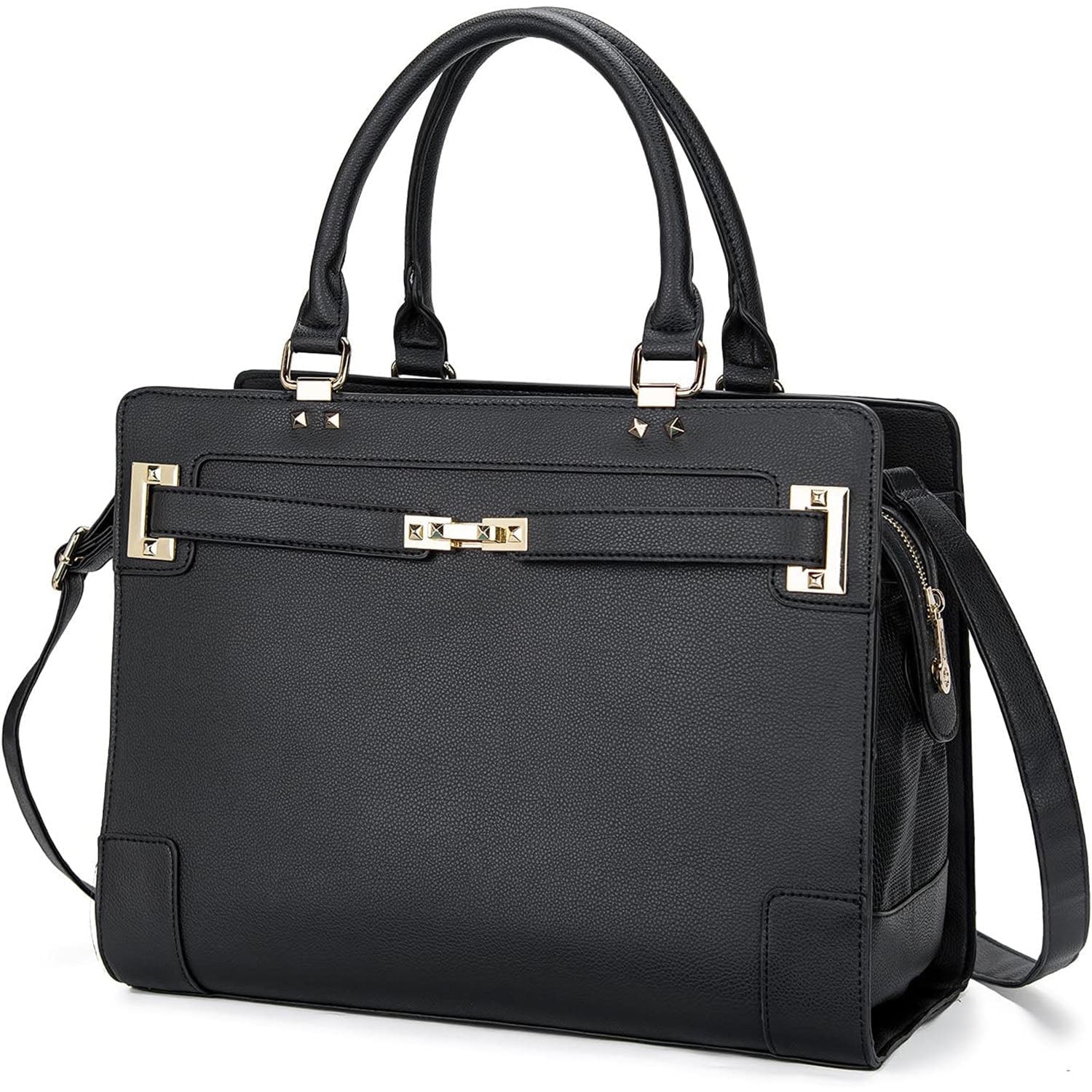 MINSONG - Stylish and Practical Fashion Pet Carrier - Soft-Sided Leather Handbag for Small Dogs, Cats - TSA Airline Approved Dog Cat Carrier - Black